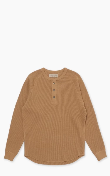 Wonder Looper Foxfibre® Heavyweight Waffle Henley Coyote 70
