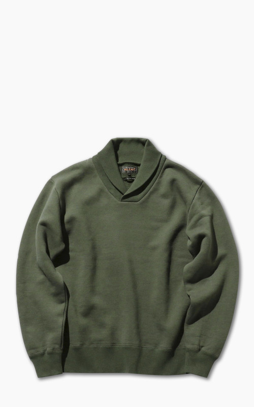 Beams Plus Shawl Collar Sweatshirt Green