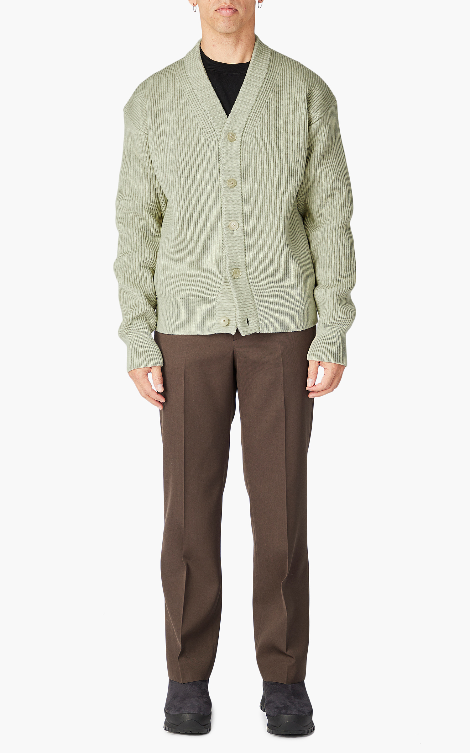 トップス AURALEE FRENCH MERINO RIB CARDIGAN AURALEE Auralee French Merino Rib Cardigan - Sweaters