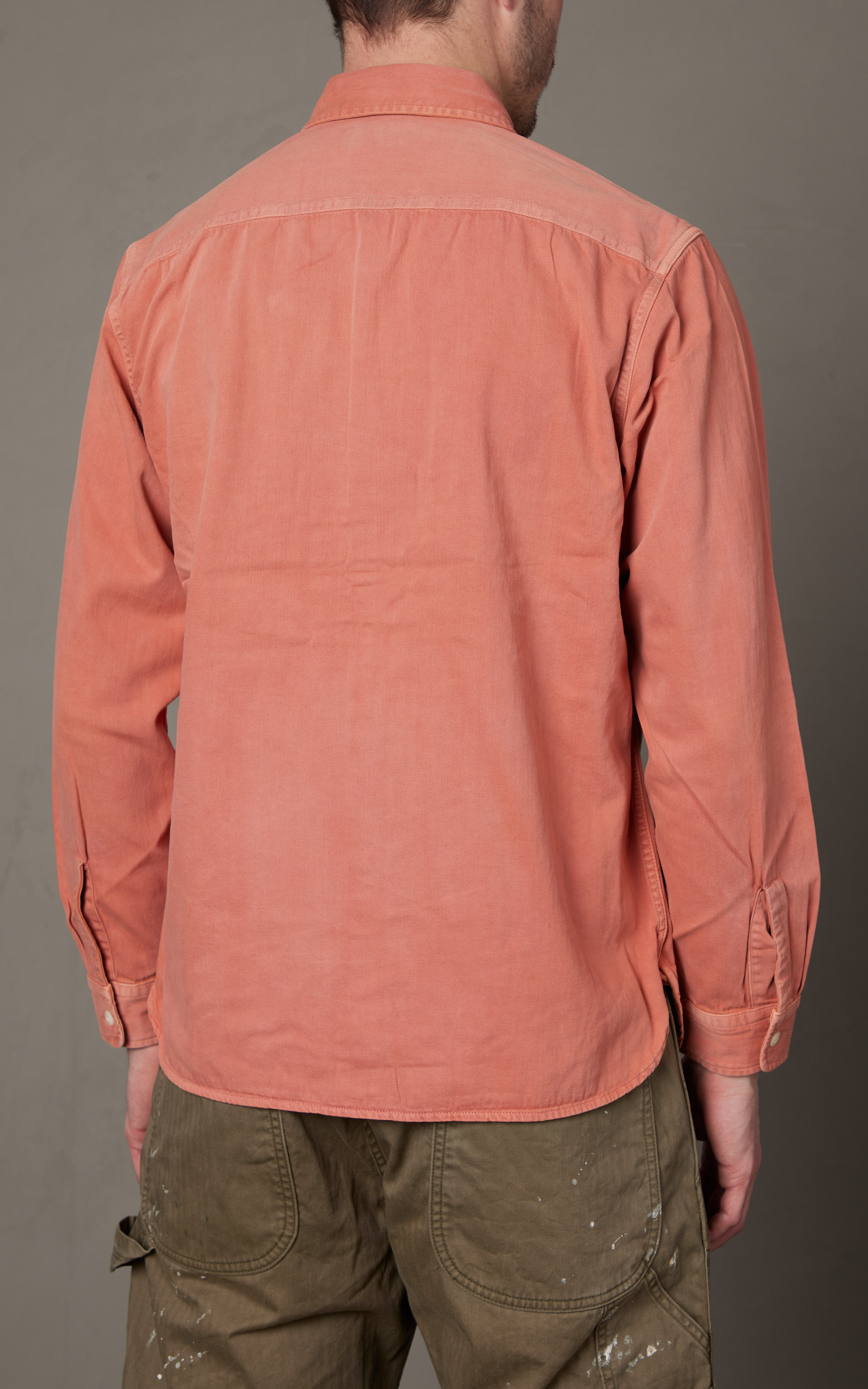 RRL Garment-Dyed Twill Workshirt Service Red | Cultizm