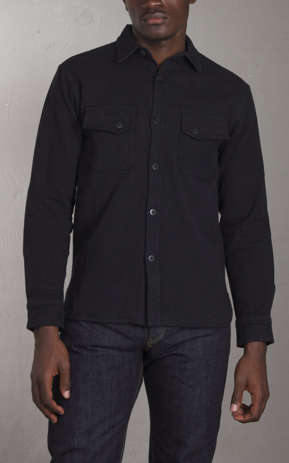 3sixteen Crosscut Flannel Cotton Twill Black | Cultizm 3sixteen Crosscut Flannel Cotton Twill Black | Cultizm