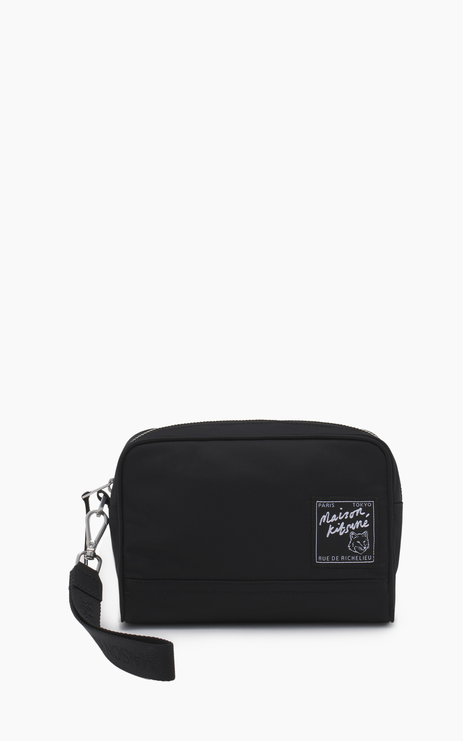 Maison Kitsune The Traveller Zipped Pouch Black Cultizm