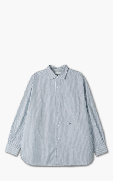 Nanamica Regular Collar Stripe Wind Shirt Navy