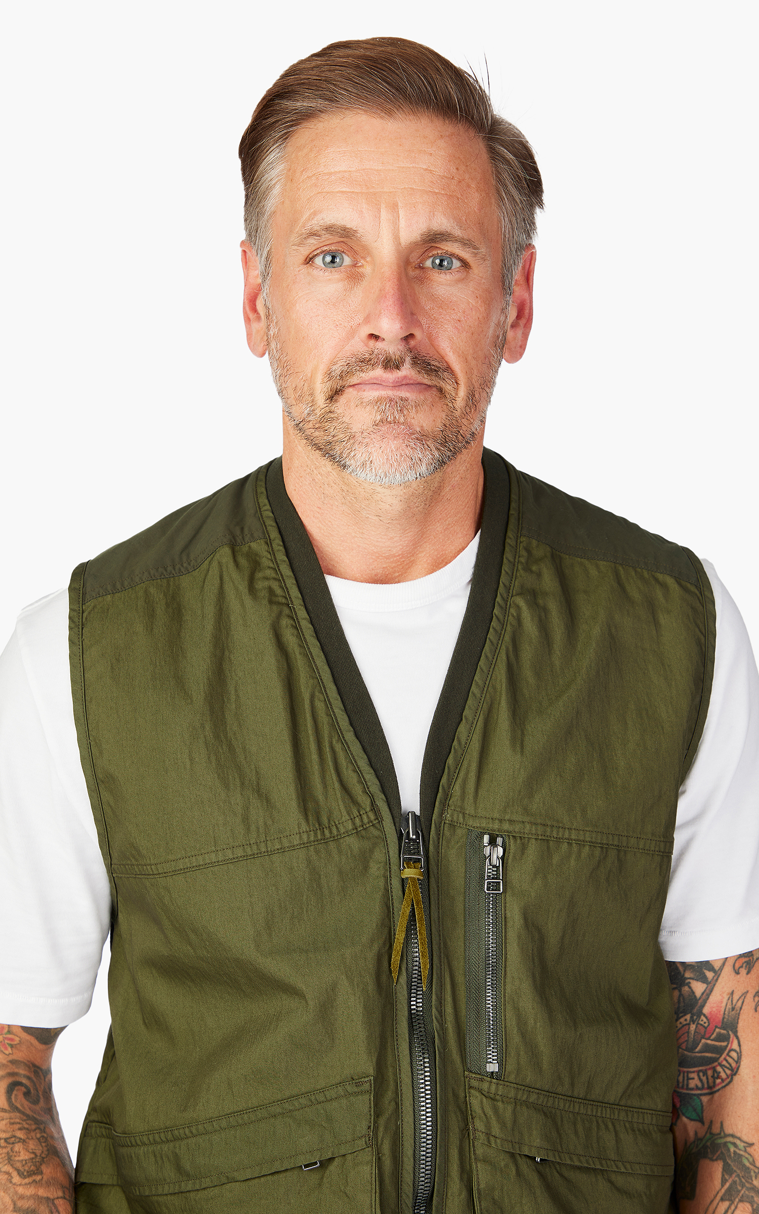 OrSlow Cotton Nylon Utility Vest Army Green | Cultizm