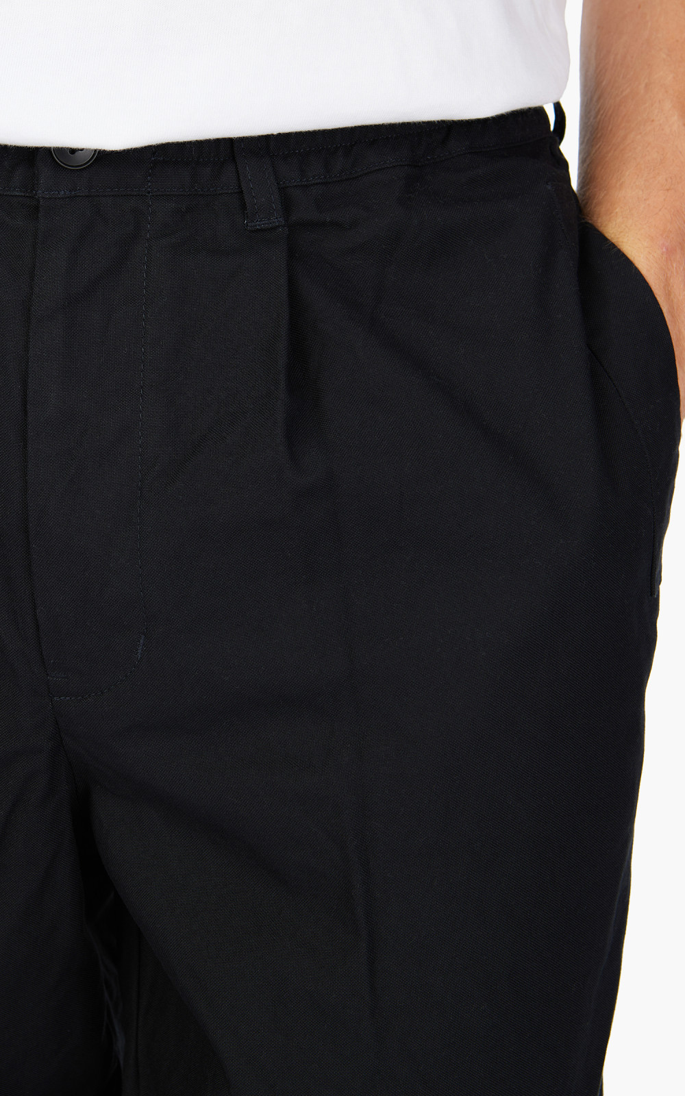 Still By Hand Welt Side Pocket Pants Black Navy | Cultizm