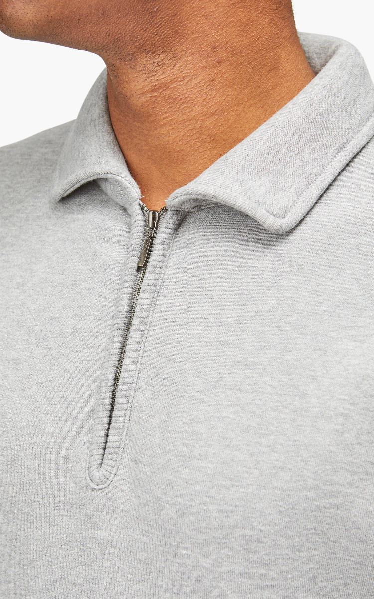 Beams Plus Half Zip Sweat Grey | Cultizm