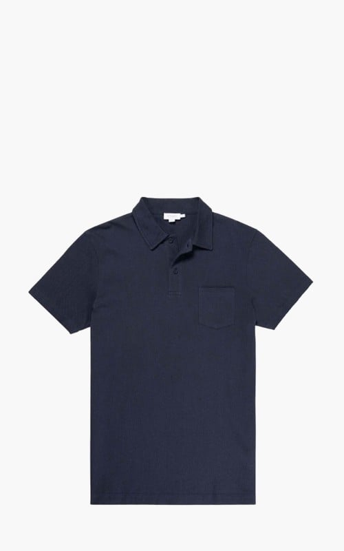 Sunspel Cotton Riviera Polo Shirt Navy