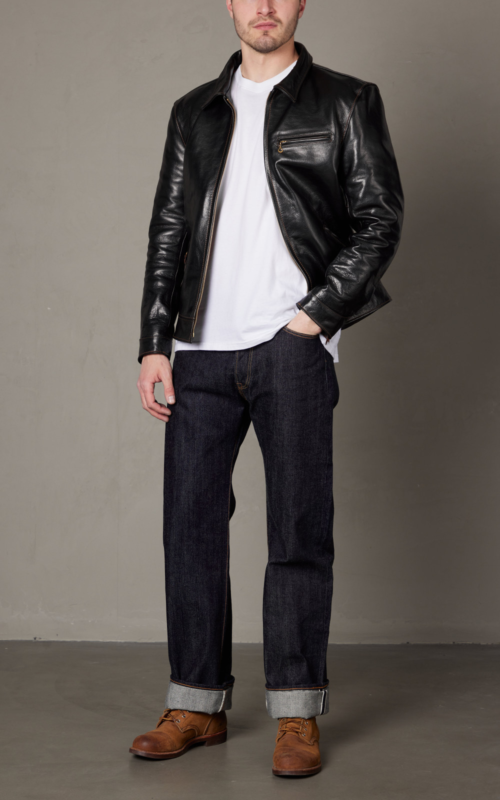 The Flat Head FN-LJ-HS001 Horsehide Single Rider Jacket The Flat Head FN-LJ-HS001 Horsehide Single Rider Jacket