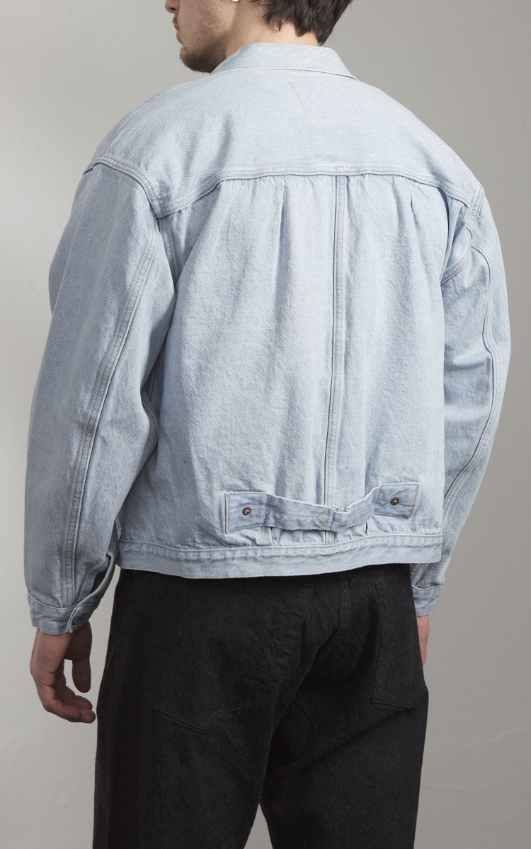 Kaptain Sunshine Denim Tracker 1P Jacket Indigo Ice Wash Kaptain Sunshine Denim Tracker 1P Jacket Indigo Ice Wash