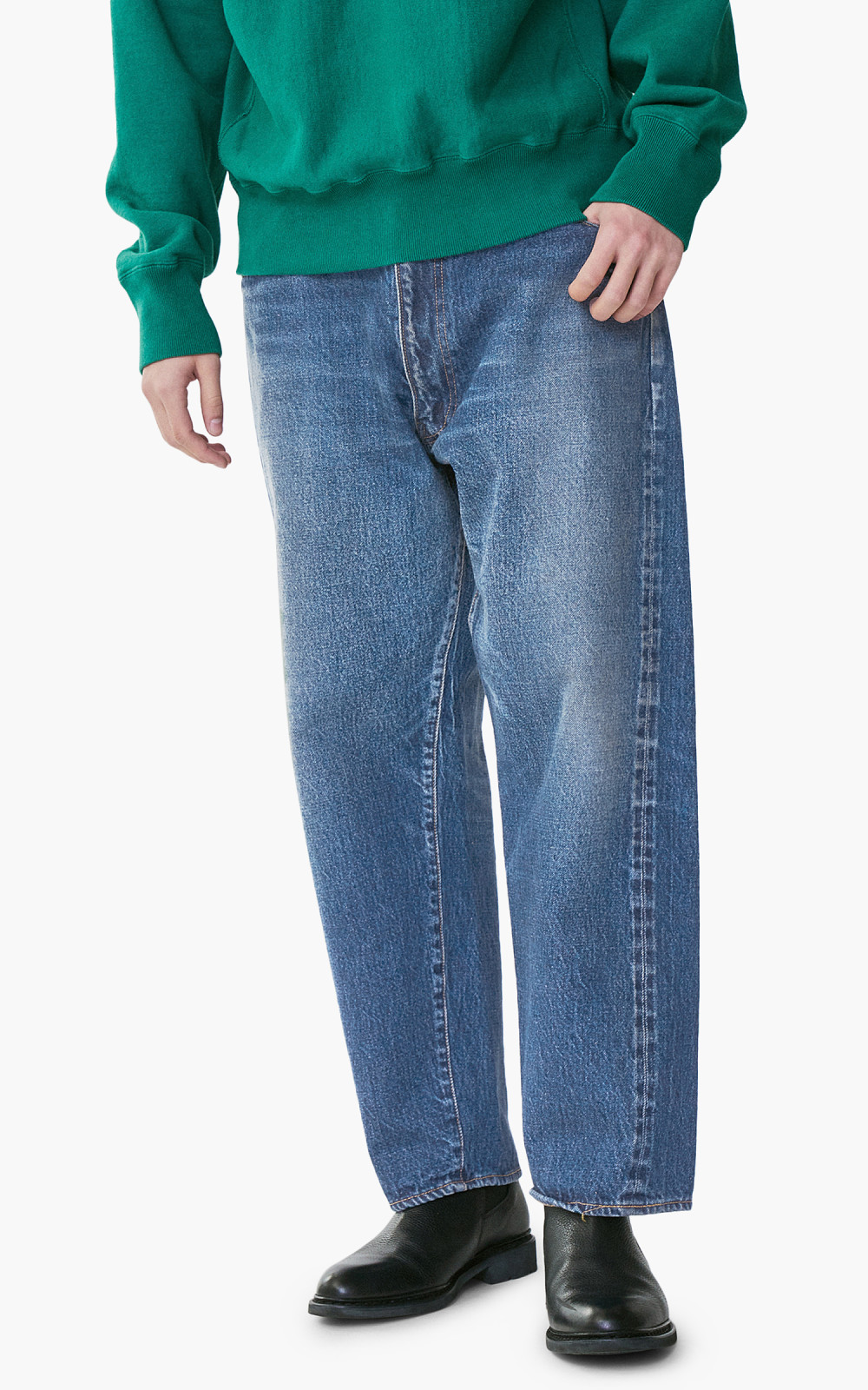 Kaptain Sunshine 5P Zipper Front Denim Pants Vintage Wash Kaptain Sunshine 5P Zipper Front Denim Pants Vintage Wash