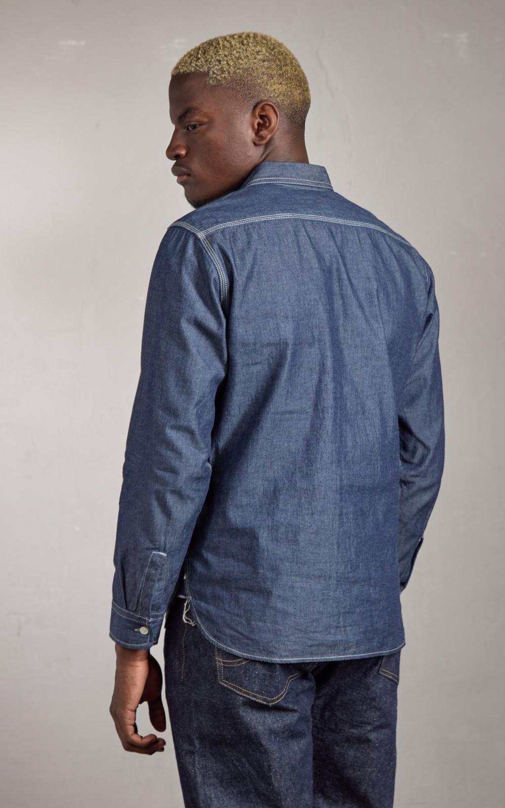 Houston U.S. Cotton Chambray Work Shirt One Wash Indigo