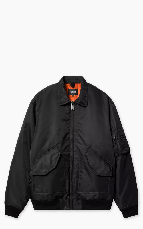 Carhartt WIP Olten Bomber Jacket Nylon Black/Turmeric | Cultizm Carhartt WIP Olten Bomber Jacket Nylon Black/Turmeric | Cultizm