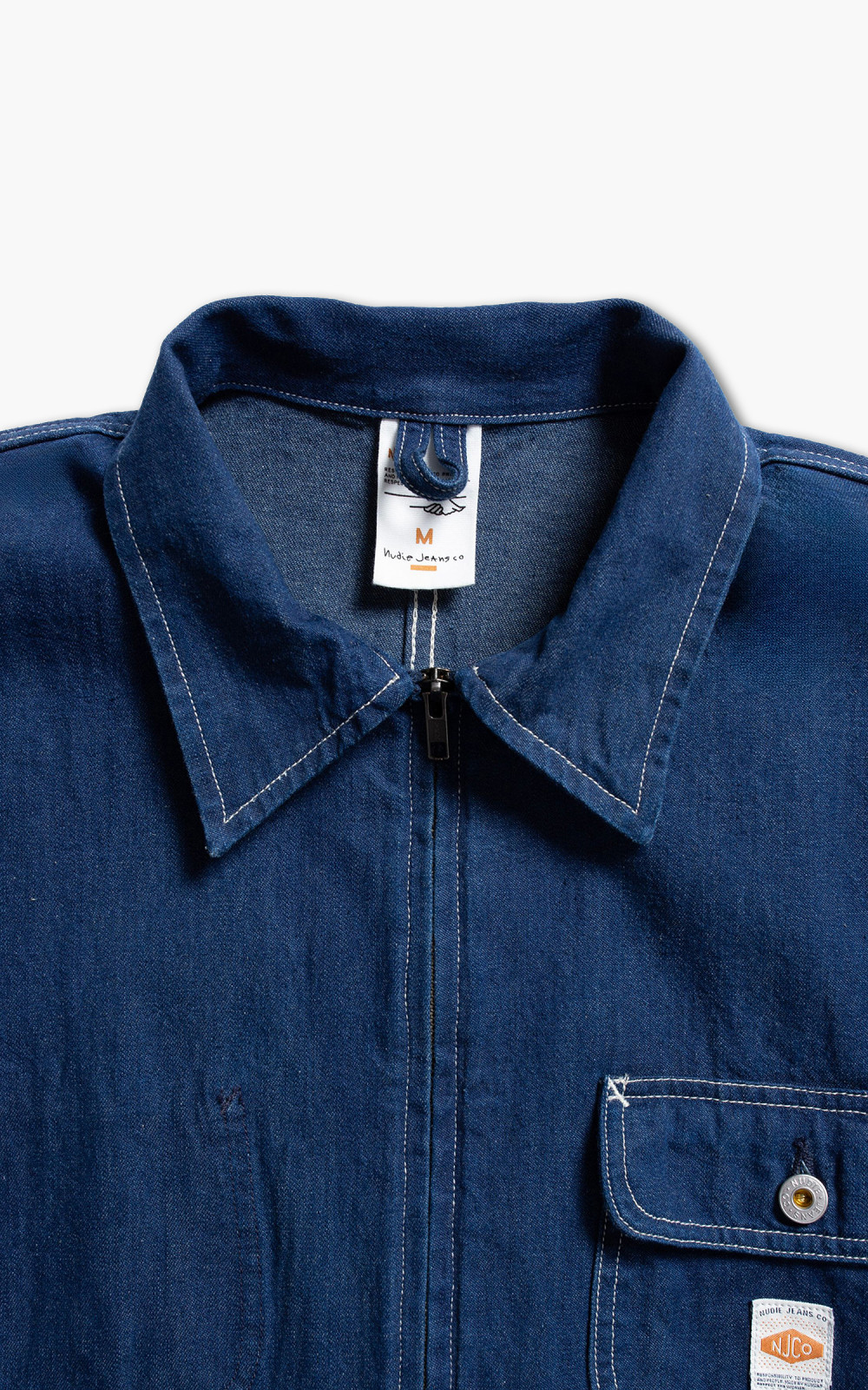 Nudie Jeans Jimmy Utility Denim Zip Jacket Blue | Cultizm Nudie Jeans Jimmy Utility Denim Zip Jacket Blue | Cultizm