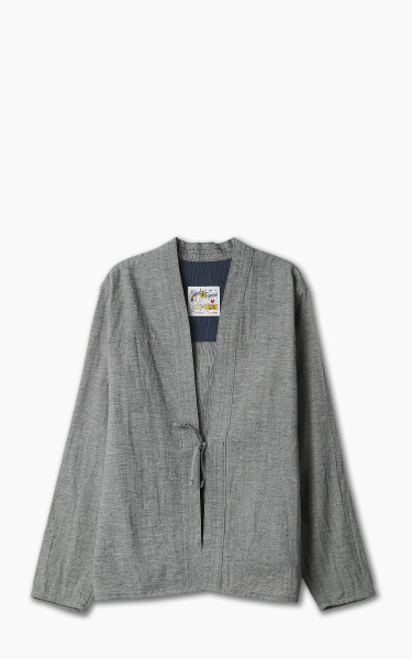 Naked &amp; Famous Denim Kimono Shirt Linen Cotton Nep Blue