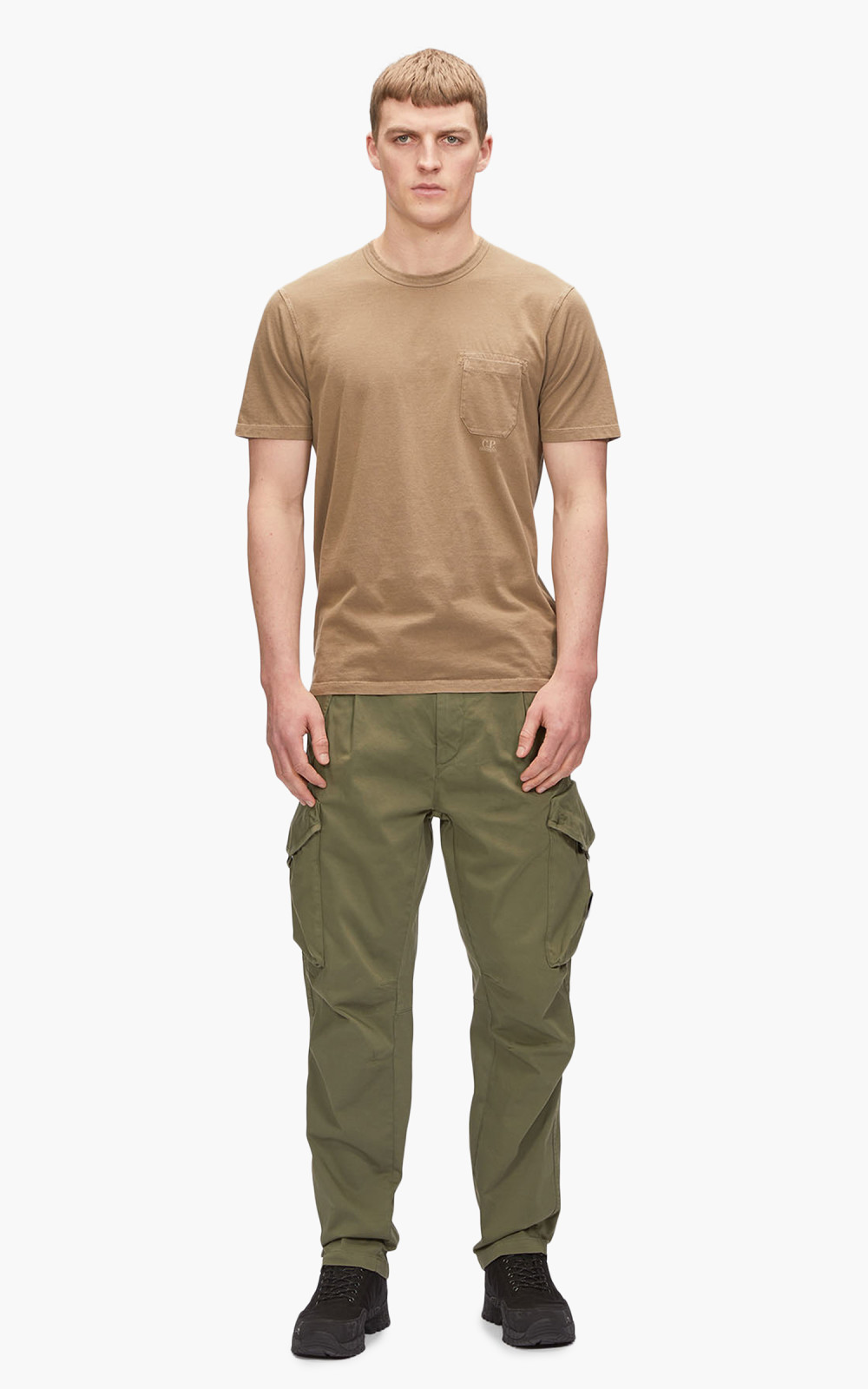C.P. Company Stretch Sateen Loose Fit Cargo Pants Bronze