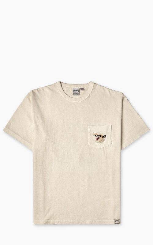 Houston Pigment Dyed Tiger Souvenir Pocket T-Shirt Natural