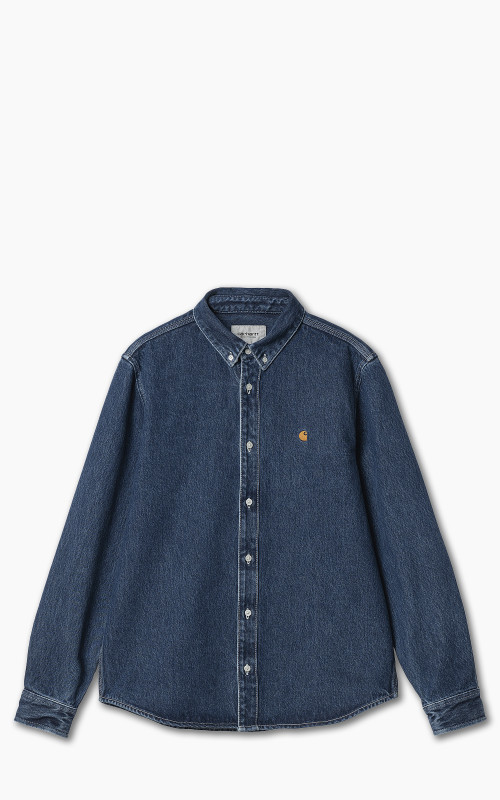 Carhartt WIP L/S Weldon Shirt Perry Denim Blue Stone Washed