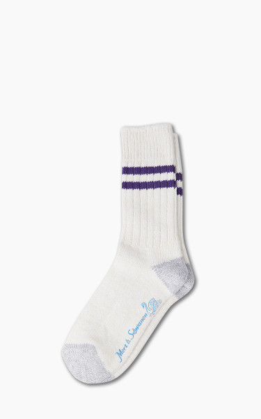 Merz b. Schwanen GS05 Socks Recycled Cotton Nature/Purple Blue