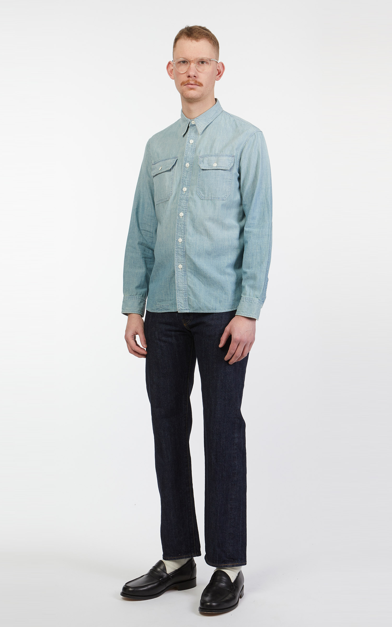 RRL Illinois Work Shirt Chambray Indigo Cultizm