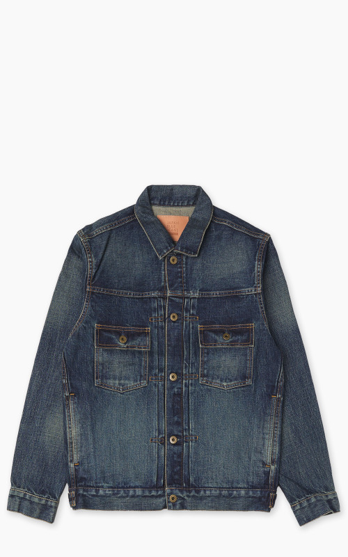 Japan Blue JBGJ1000 Type 2 Denim Jacket Dark Indigo Aging Wash 14.8oz