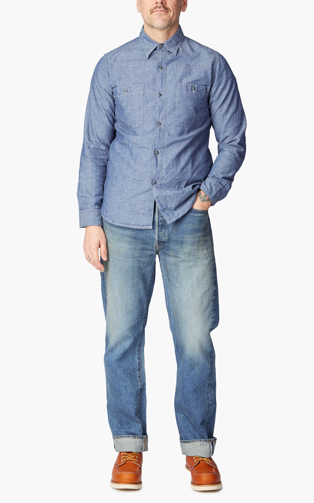 Fullcount 1102-Fade Straight Selvedge Denim Washed Indigo Fullcount 1102-Fade Straight Selvedge Denim Washed Indigo