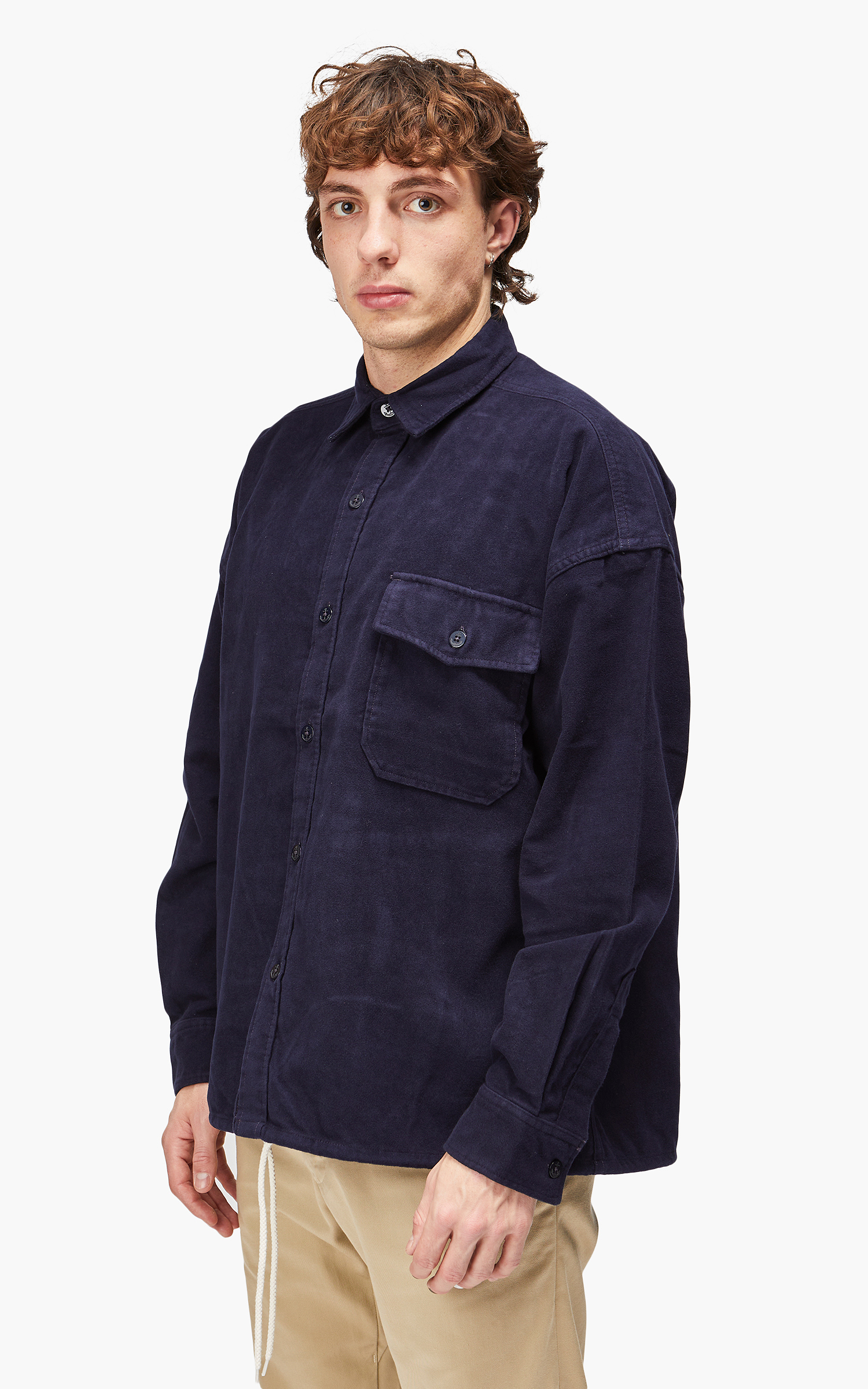 Nanamica Flannel CPO Shirt Jacket Navy | Cultizm