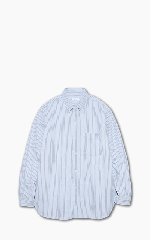 Nanamica Button Down Stripe Wind Shirt Sax