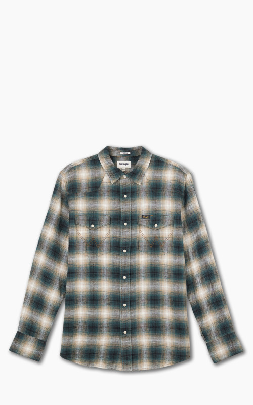 Wrangler L/S Western Shirt Dark Matcha