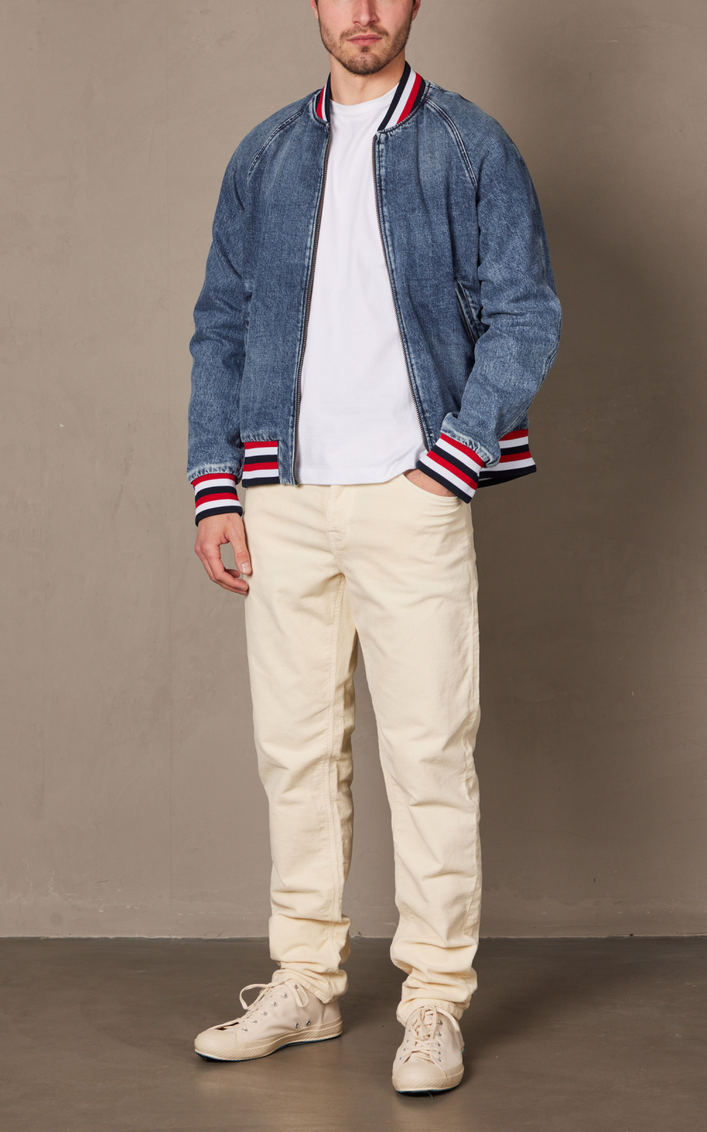 Nudie Jeans Alex Bomber Jacket Denim Blue | Cultizm
