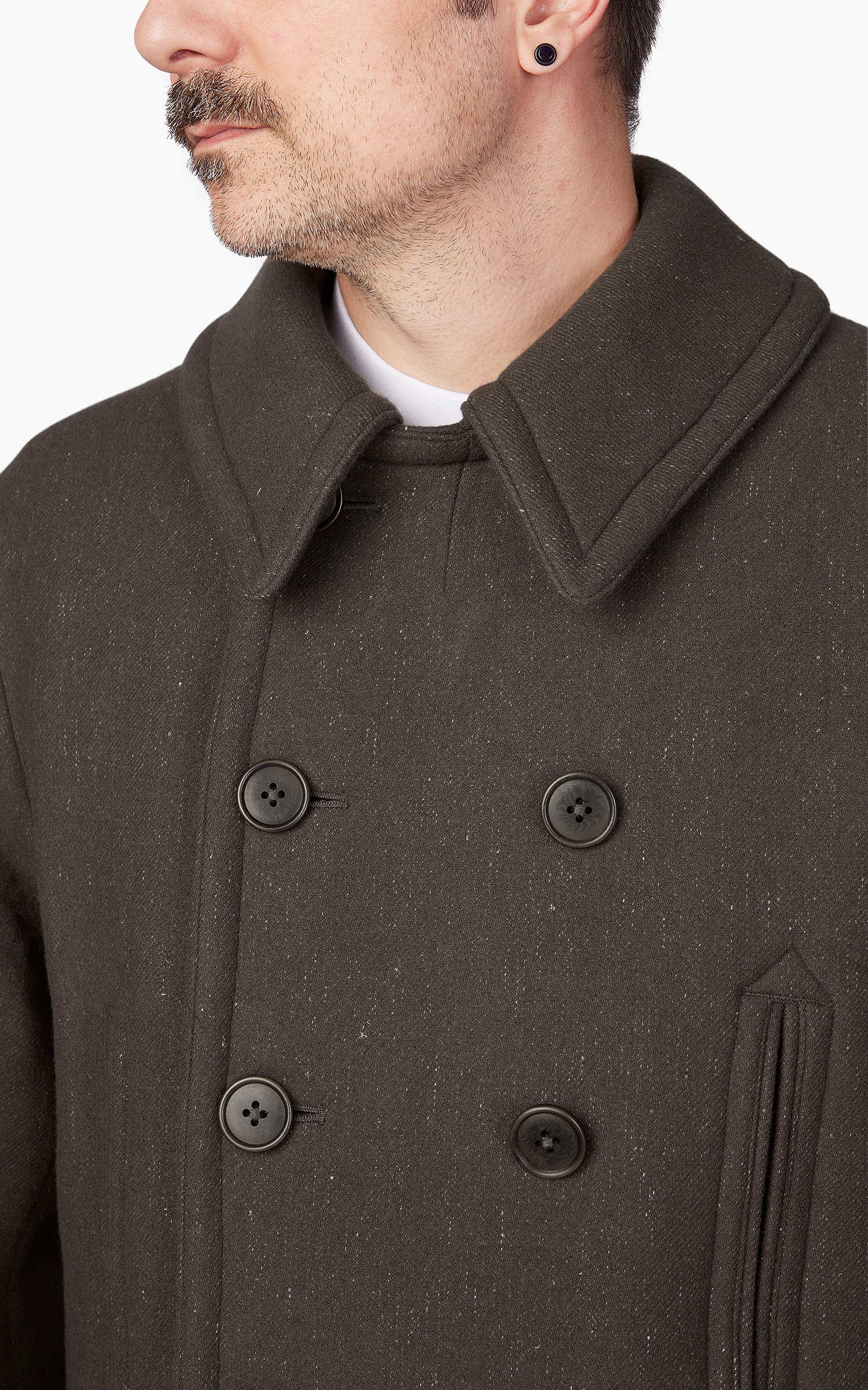 Kaptain Sunshine Pea Coat Melton Wool Loden Green | Cultizm