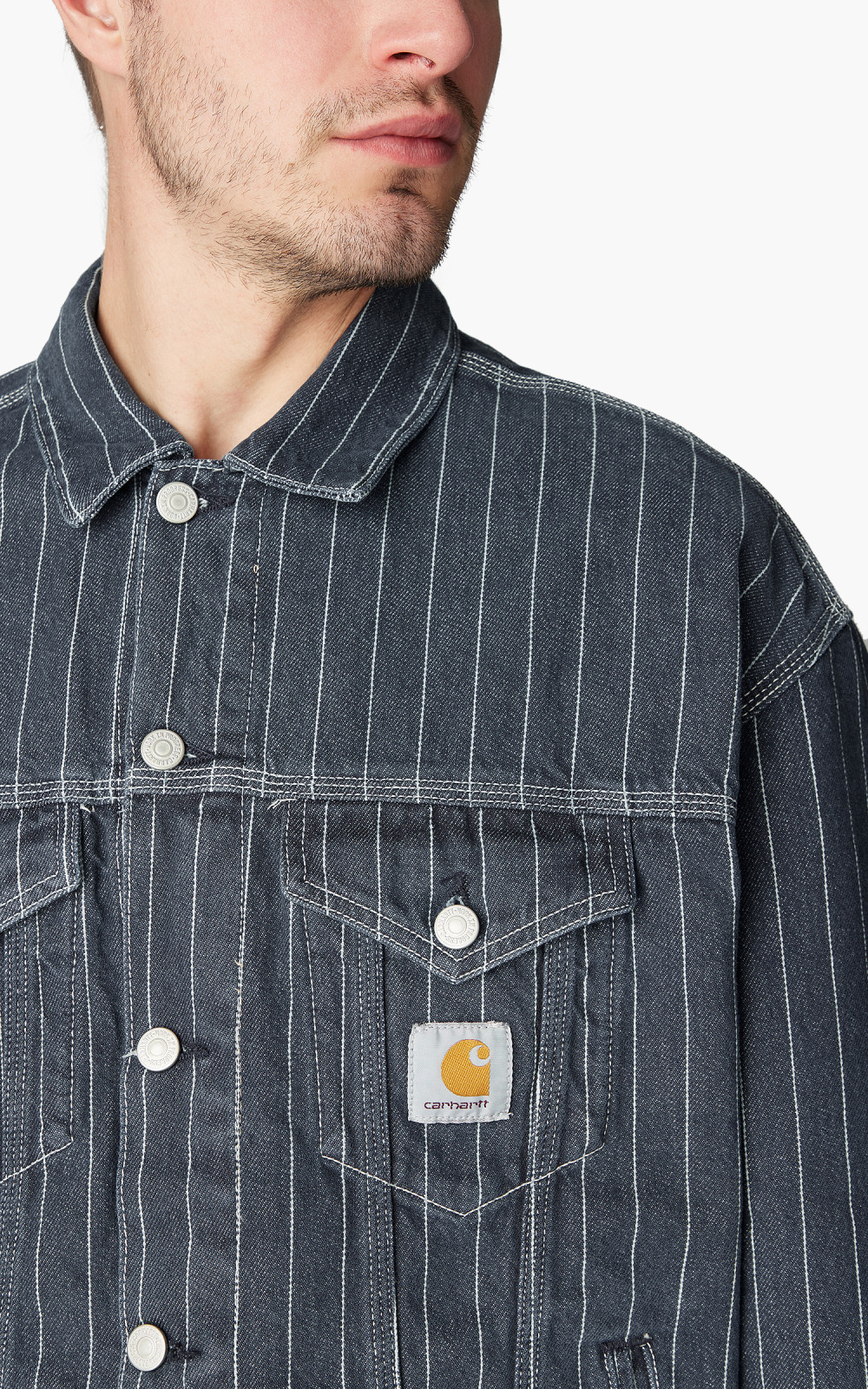 Carhartt WIP Orlean Jacket Orlean Stripe Blue/White Stone Carhartt WIP Orlean Jacket Orlean Stripe Blue/White Stone