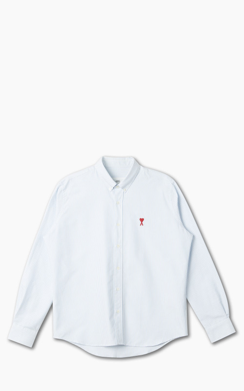 AMI Paris Ami De Coeur Button-Down Shirt Sky Blue/Natural