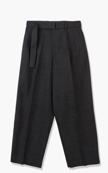 stein Belted Wide Straight Trousers Black ST. 283-1