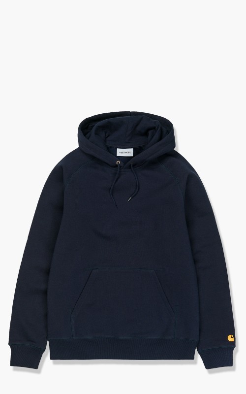 Carhartt WIP Hooded Chase Sweatshirt Dark Navy/Gold