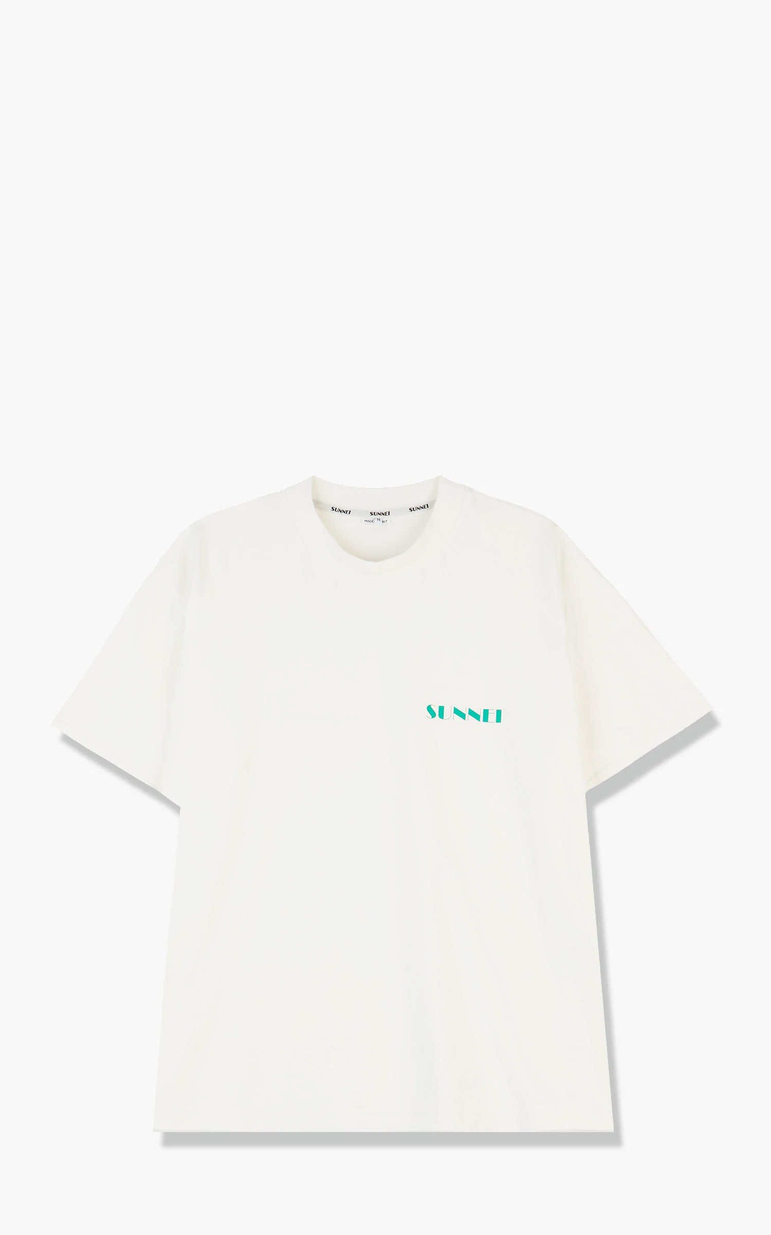 Sunnei Mini Logo Green Classic T-Shirt White | Cultizm