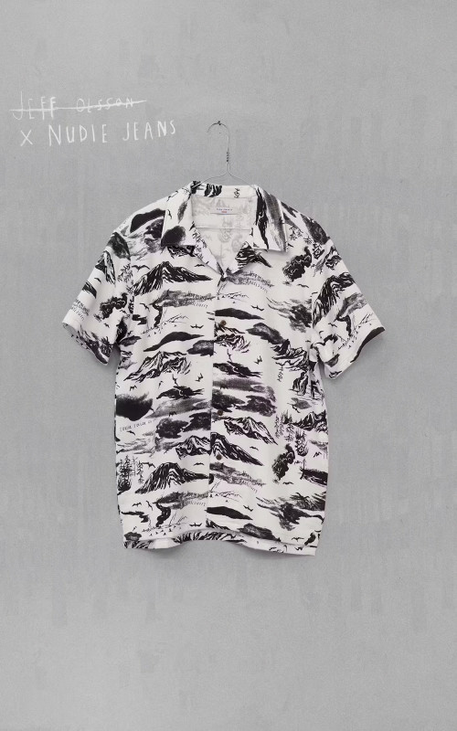 Nudie Jeans x Jeff Olsson Arvid Jeff Hawaii Shirt Ecru