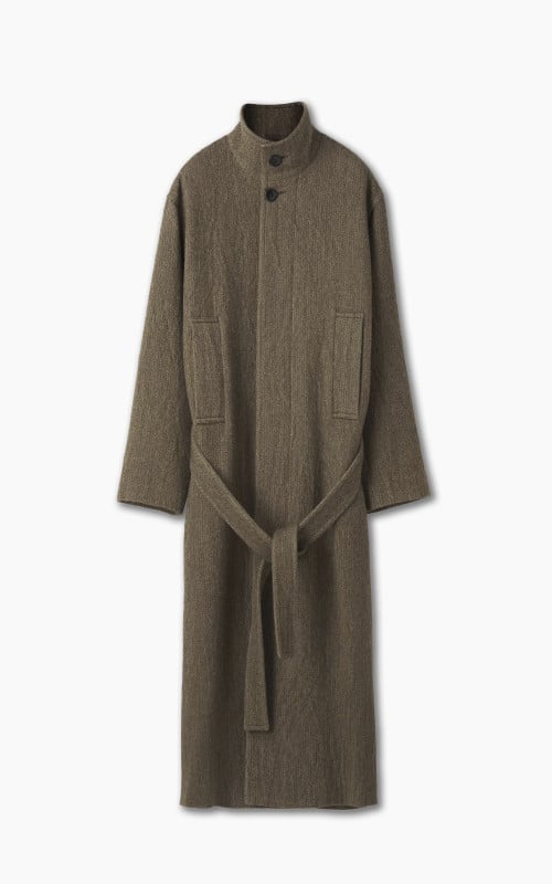 Lemaire Bathrobe Coat Herringbone Wool Alpaca Dark Brown/Beige