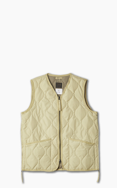 Taion Military Zip V-Neck Down Vest Cream