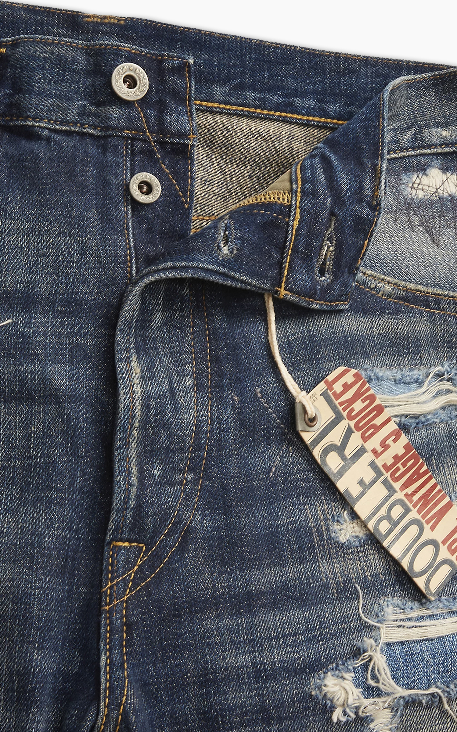 RRL Vintage Five-Pocket Fit Repaired Jean Sumter Wash | Cultizm RRL Vintage Five-Pocket Fit Repaired Jean Sumter Wash | Cultizm