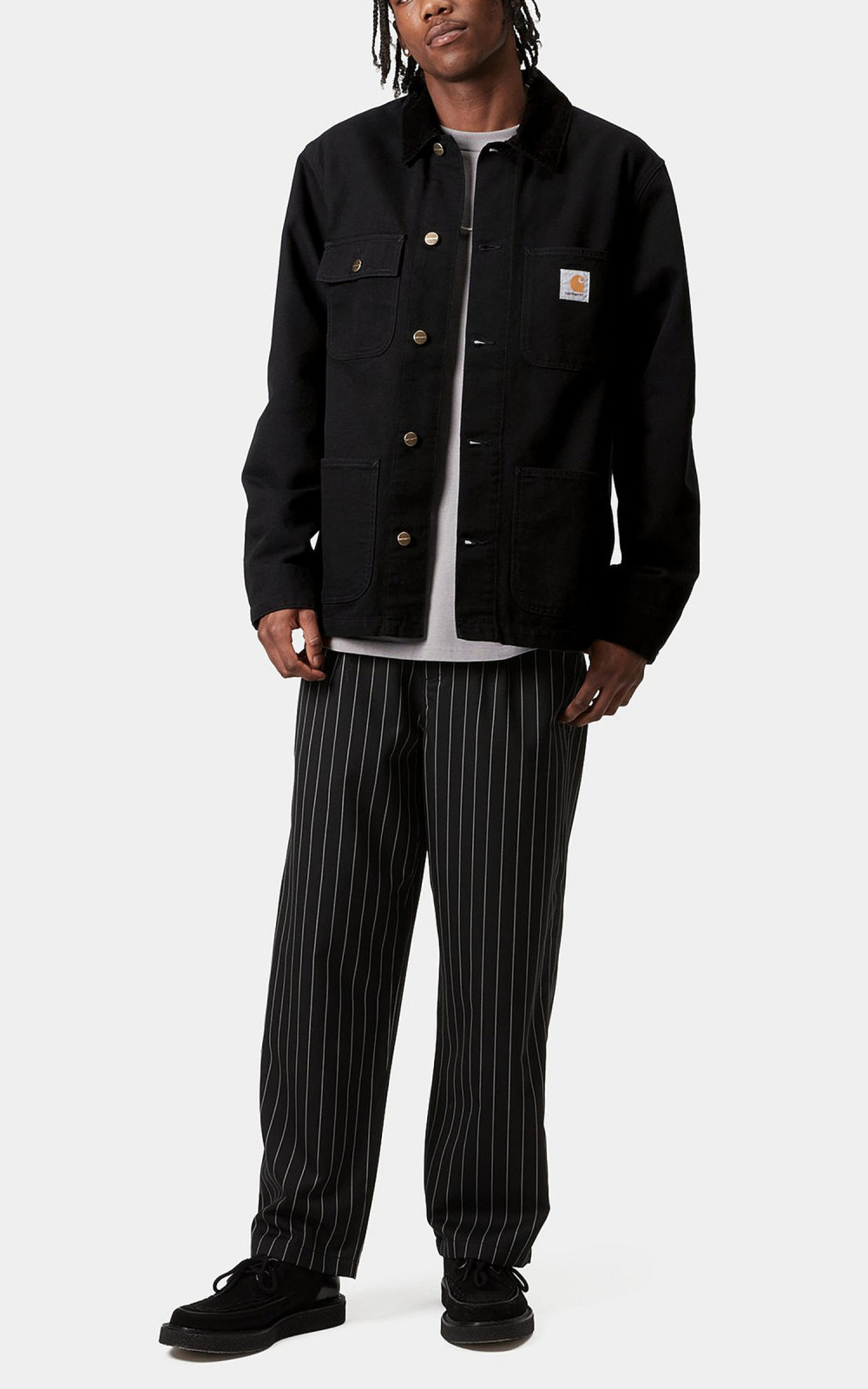 Carhartt WIP Michigan Coat Dearborn Canvas Rinsed Black