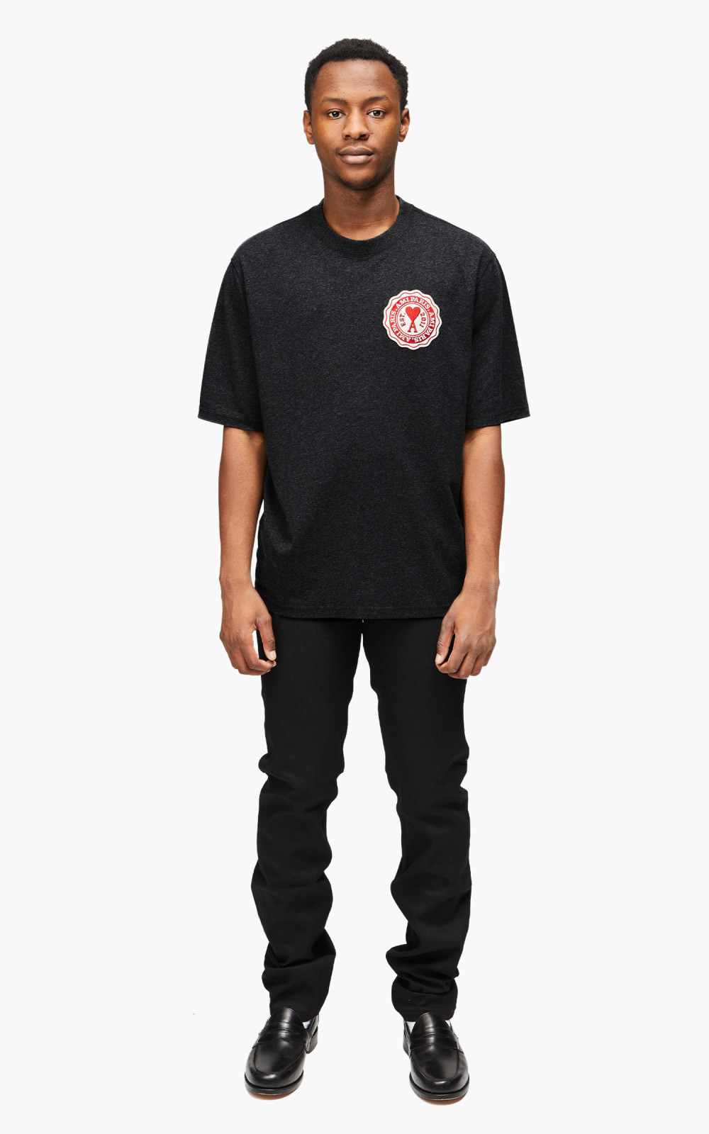 Tシャツ・カットソー AMI PARIS FW25 Ami Classic Fit Shirt (HSH797 CO0089 020) AMI Paris Ami France Patch T-Shirt Anthracite | Cultizm