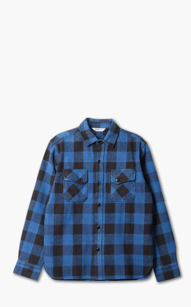 3sixteen Crosscut Flannel Shirt Indigo Buffalo Plaid