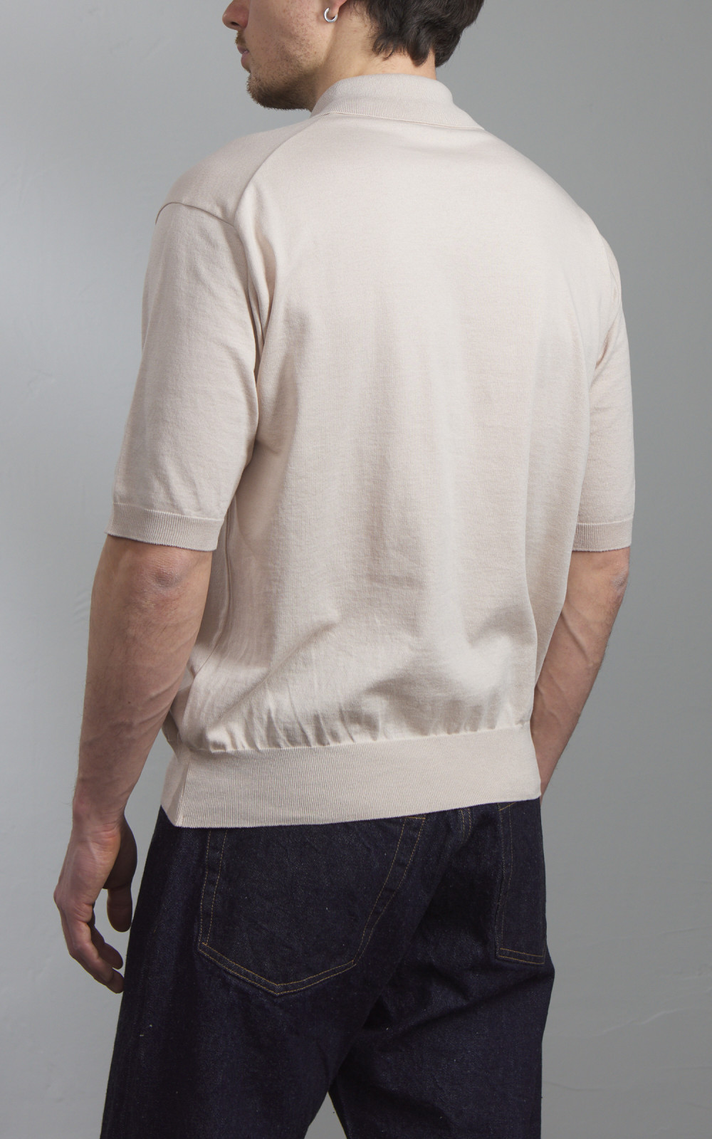 Kaptain Sunshine Cotton Knit Polo Shirt Sand Beige | Cultizm Kaptain Sunshine Cotton Knit Polo Shirt Sand Beige | Cultizm