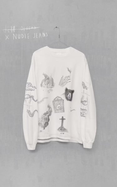 Nudie Jeans x Jeff Olsson Rudi Doodle T-Shirt Offwhite