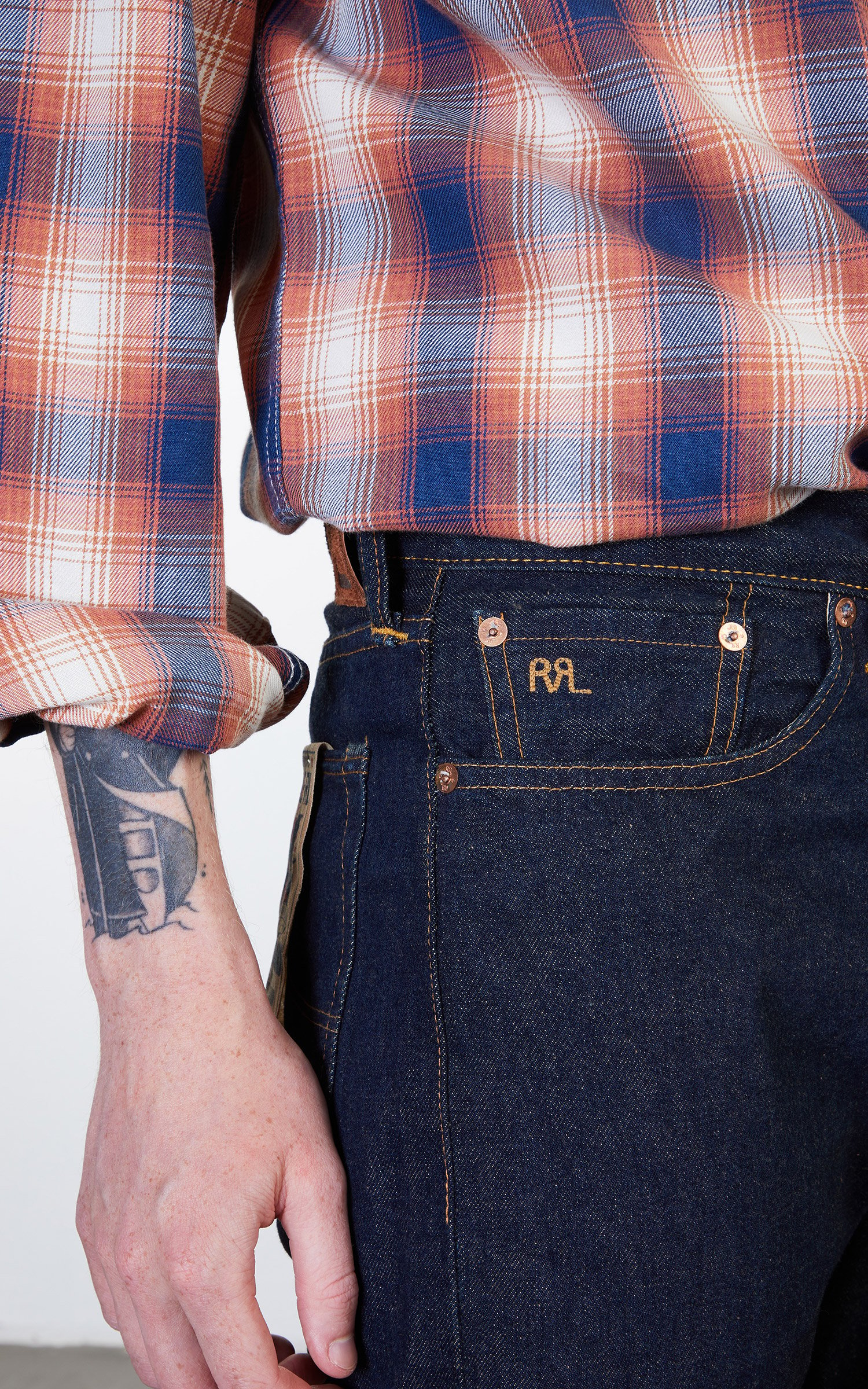RRL Straight Fit 5-Pocket Denim One Wash | Cultizm