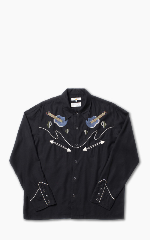 Nudie Jeans Gonzo Western Guitar Shirt Black
