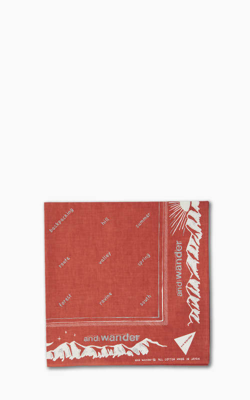 and wander Reflective Words Bandana Red