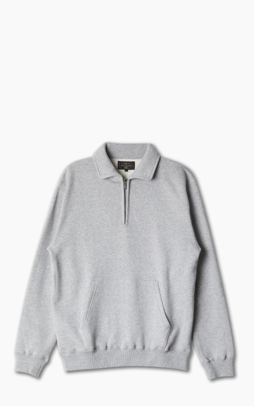 Beams Plus Half Zip Sweat Grey