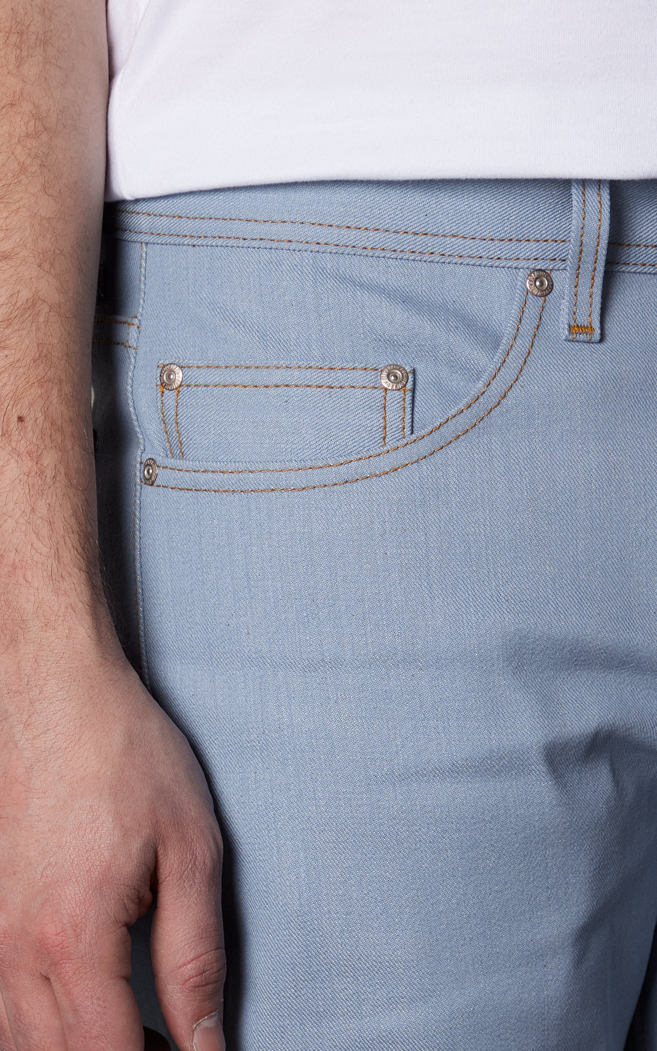 Naked & Famous Denim Weird Guy Left Hand Twill Selvedge Sky Blue Edition Cultizm
