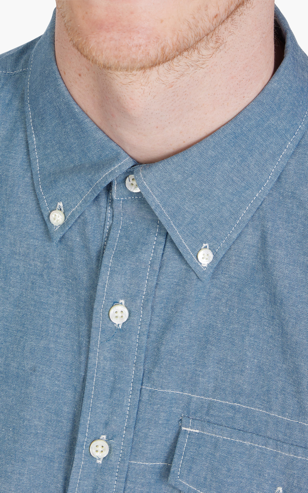 トップス Engineered Garments Popover BD Chambray Engineered Garments Cotton Chambray Popover BD Shirt - Light